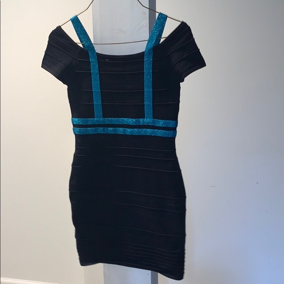 Wow Couture Off Shoulder Strappy Bandage Dress - Picture 2 of 2